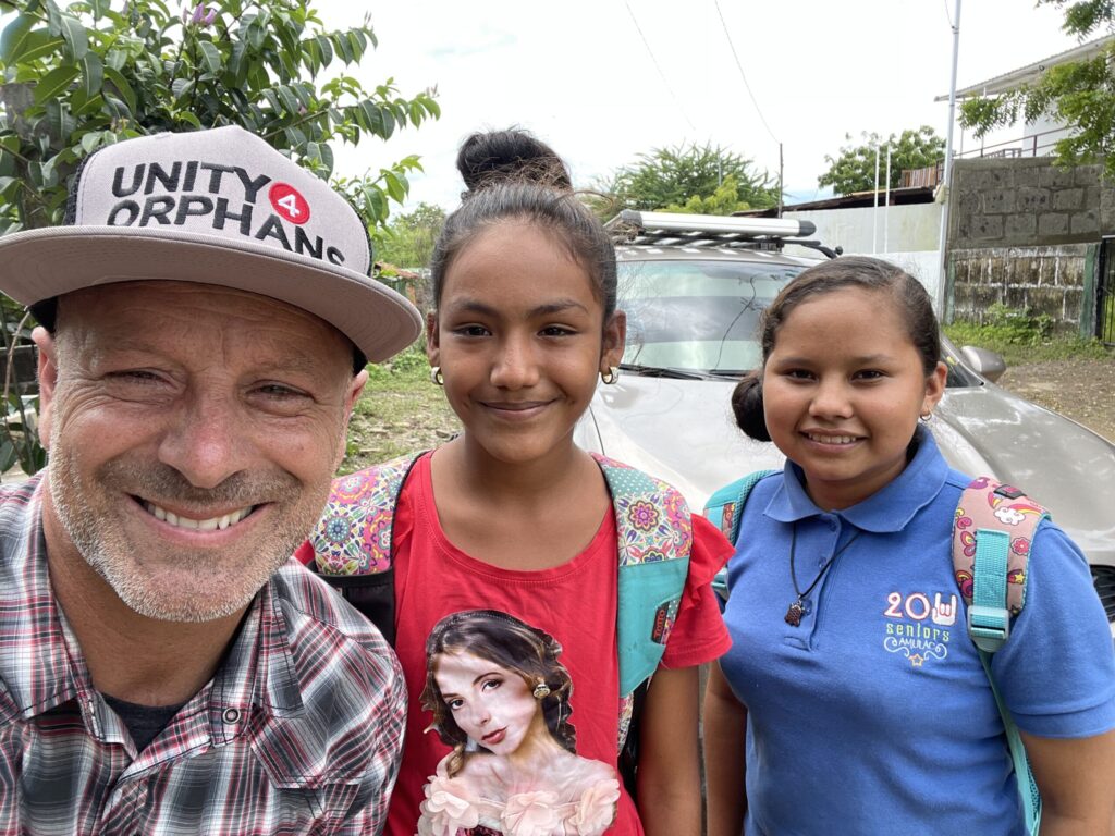 San Diego charity Unity 4 Orphans’ founder Joe Brandi with ESL students in Nicaragua
