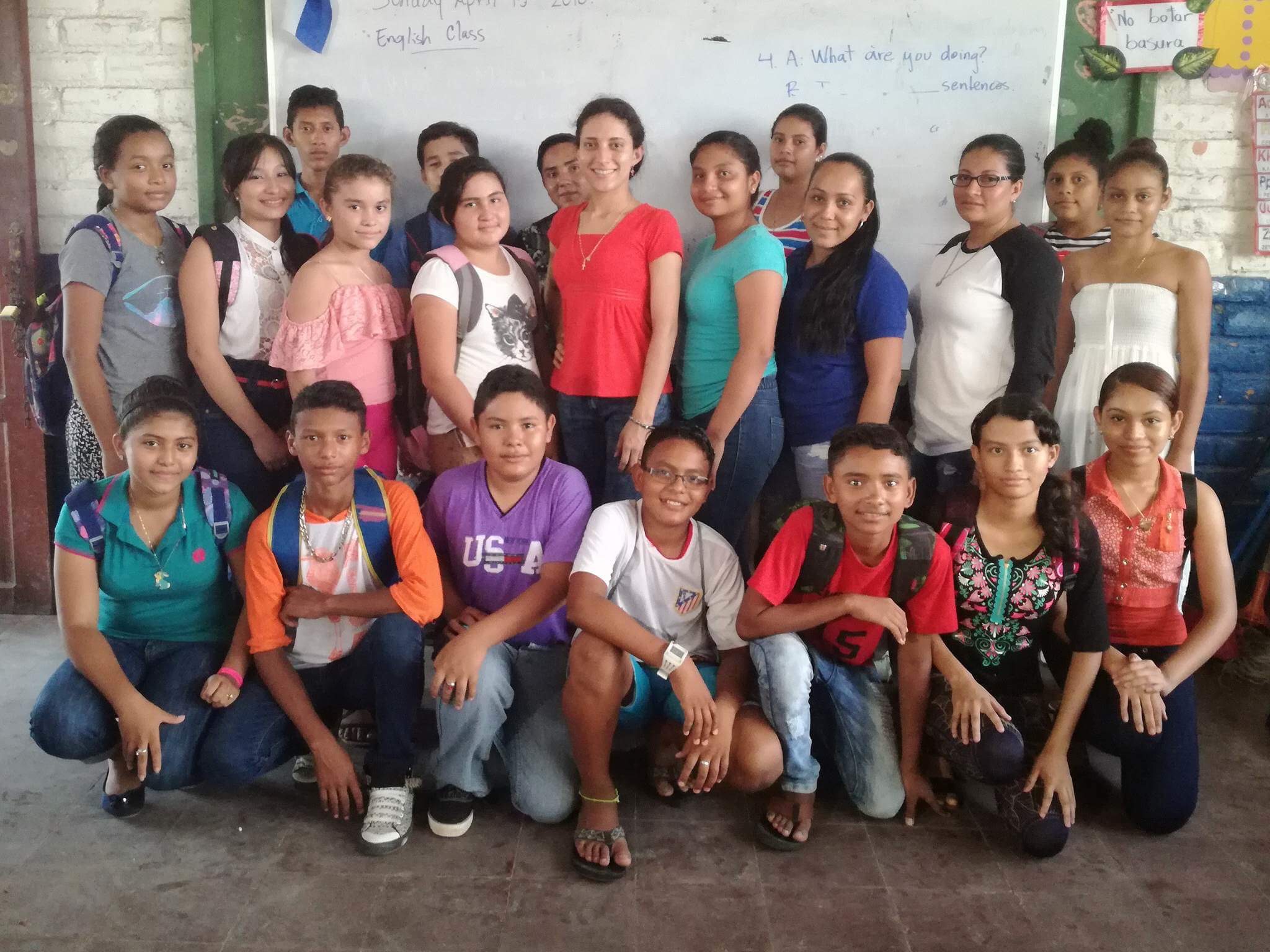 a class of ESL students in Nicaragua