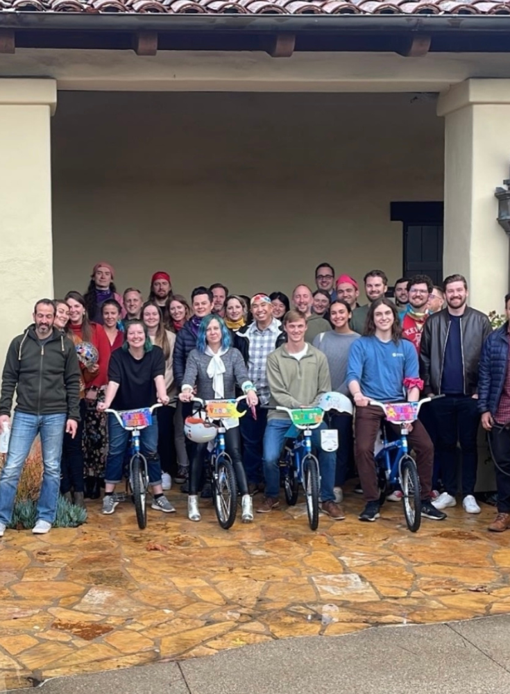 donors with bikes for orphaned and vulnerable children in Mexico from a bike drive